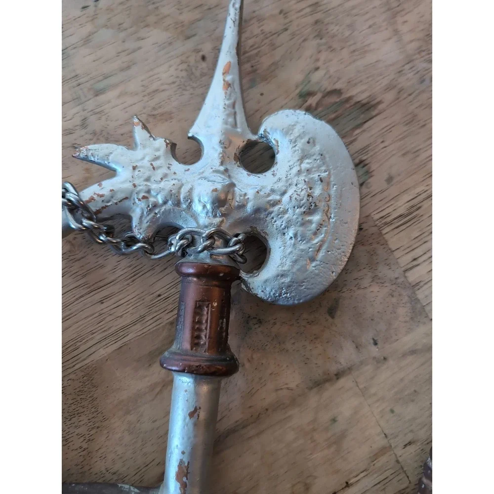 Cast Iron Shield Coat of Arms Swords Axes Dragon Perseus vs Medusa 32 X‎ 22